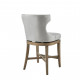 Elegant Light Grey Fabric Light Wood Swivel Seat Counter Stool Set 2